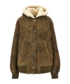 Etro Paisley-motif Shearling-lined Jacket In Brown