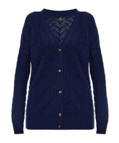 Etro Long-sleeve Knit Top In Blue