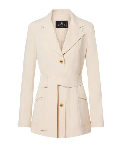 Etro Long-sleeved Button-down Jacket In Pink