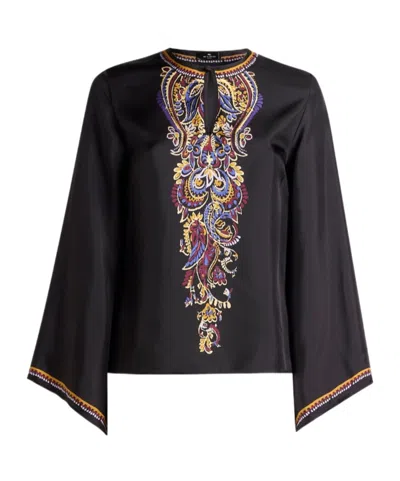 Etro Long-sleeved Shirt In Black