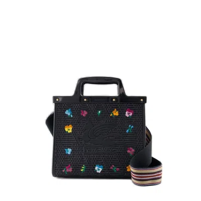 Etro Love Medium Tote Bag In Black