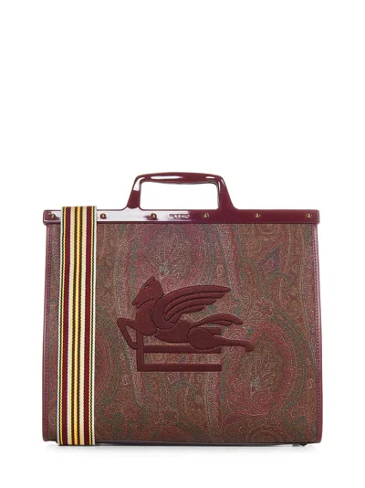 Etro Love Trotter Medium Jacquard Tote Bag In Rosso