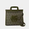 Etro Medium Denim Jacquard Love Trotter Bag In Black