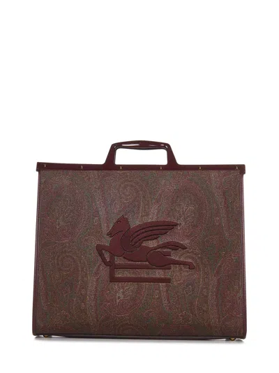 Etro Large Love Trotter Tote Bag In Rosso
