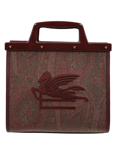 Etro Love Trotter Shopping Bag In Rosso