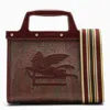 ETRO LOVE TROTTER SMALL BURGUNDY BAG WITH JACQUARD PATTERN