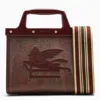 ETRO ETRO LOVE TROTTER SMALL BURGUNDY BAG WITH JACQUARD PATTERN
