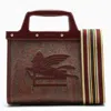 ETRO ETRO LOVE TROTTER SMALL BURGUNDY BAG WITH JACQUARD PATTERN WOMEN