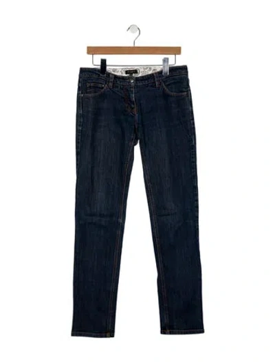 Pre-owned Etro Low-rise Straight Leg Jeans In Blue