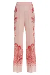Etro Silk Trousers With Placed Flower Print