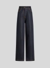 Etro Denim Lurex Detailing Baggy Jeans In Navy Blue