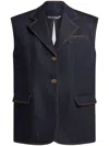 Etro Denim Waistcoat Jackets Blue In 蓝色