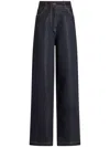 Etro Navy Blue Lurex Denim Baggy Jeans In 蓝色