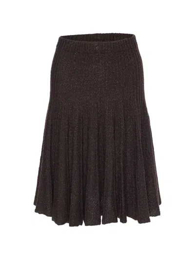Pre-owned Etro Lurex Knit Skirt In Brown