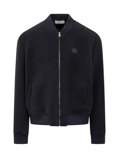 Etro Luxurious Bomber Jacket In Blu