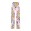 ETRO LUXURIOUS SILK PANTS IN PRETTY PINK AND PURPLE FOR WOMEN