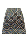 Etro Luxurious Velvet Skirt With Jacquard Motif In Multicolor