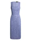 Etro , Etuikleid Mit Paisley-makramee-spitze, Damen, Violett, Grösse 46