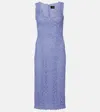 Etro , Etuikleid Mit Paisley-makramee-spitze, Damen, Violett, Grösse 46