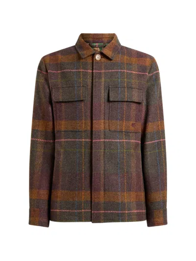 Etro Madras Wool And Cashmere Shirt Jacket In Multi