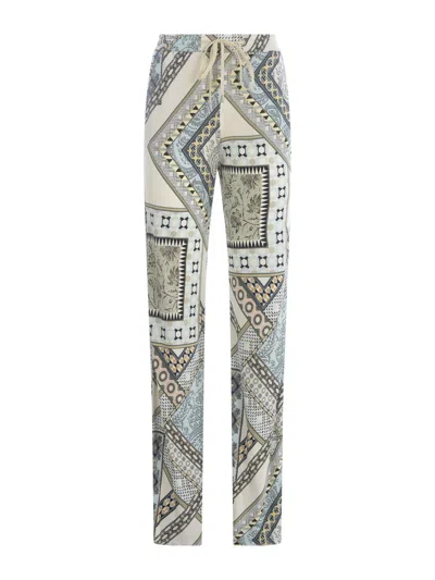 Etro Printed Leisure Pants With Drawstrings In Majolica