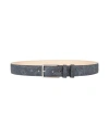 Etro Man Belt Midnight Blue Size 39.5 Leather