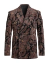 Etro Man Blazer Black Size 40 Cotton, Viscose, Elastane In Multi