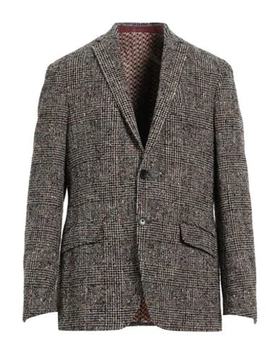 Etro Man Blazer Black Size 44 Alpaca Wool, Wool, Polyamide In Gray