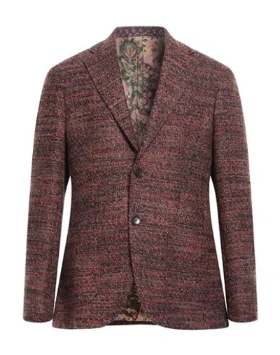 Etro Man Blazer Brick Size 42 Wool, Polyamide, Viscose In Red