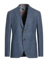 Etro Houndstooth Single-breasted Jacket In Blue