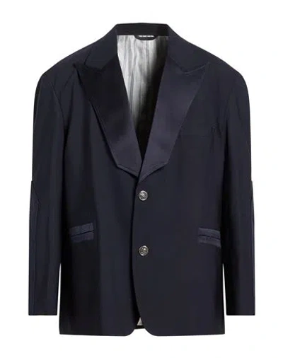 Etro Man Blazer Midnight Blue Size 40 Wool, Elastane