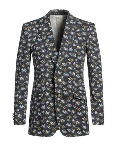 Etro Man Blazer Midnight Blue Size 42 Cotton, Elastane