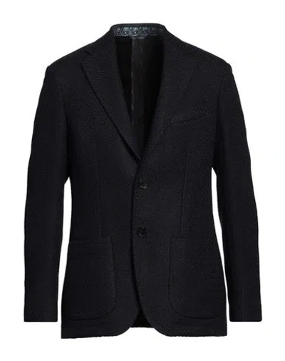 Etro Man Blazer Navy Size 40 Acrylic, Polyester In Navy Blue