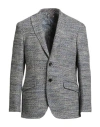 Etro Man Blazer Purple Size 48 Wool, Polyamide, Viscose In Gray