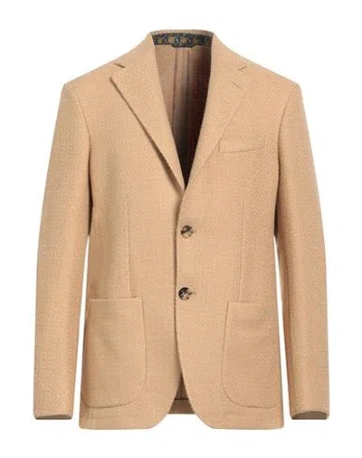 Etro Man Blazer Sand Size 38 Acrylic, Polyester In Beige