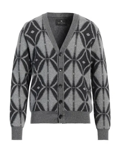 Etro Man Cardigan Grey Size S Virgin Wool