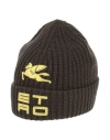 Etro Man Hat Dark Green Size Onesize Wool In Green
