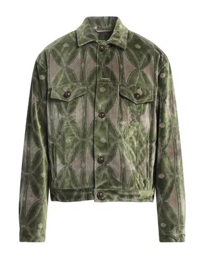 Etro Man Jacket Green Size L Viscose, Cotton, Polyamide