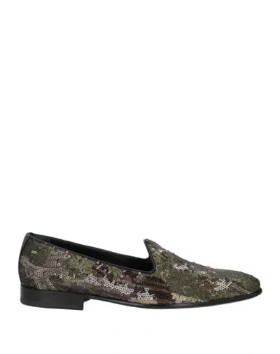 Etro Man Loafers Khaki Size 7 Leather, Plastic In Beige