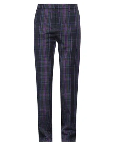 Etro Man Pants Black Size 34 Virgin Wool, Polyester In Blue