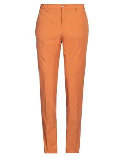 Etro Man Pants Rust Size 34 Cotton In Orange