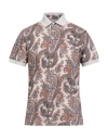 Etro Man Polo Shirt Cream Size L Cotton In Neutral