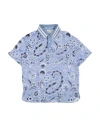 Etro Man Polo Shirt Light Blue Size 14 Cotton, Polyamide, Elastane