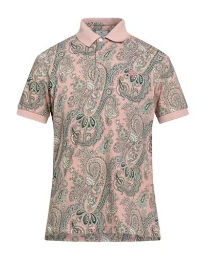 Etro Man Polo Shirt Light Pink Size L Cotton
