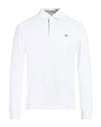Etro Man Polo Shirt White Size L Cotton