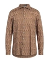 Etro Man Shirt Beige Size 16 Cotton
