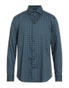 Etro Geometric Patterned Popeline Cotton Shirt In Blue