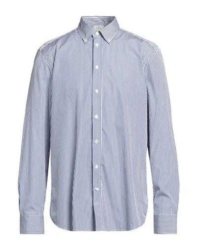 Etro Man Shirt Blue Size 17 Cotton