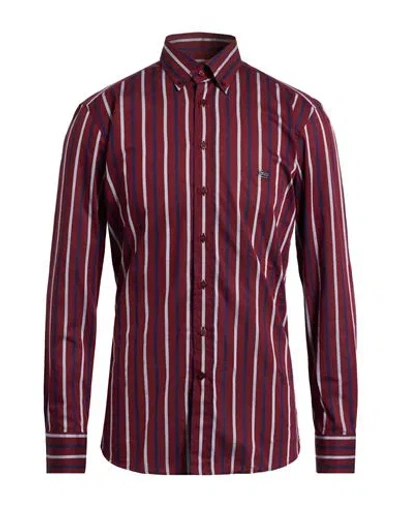 Etro Man Shirt Burgundy Size 17 Cotton In Red