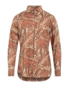 Etro Foliage-print Pegaso-motif Cotton Shirt In Beige
